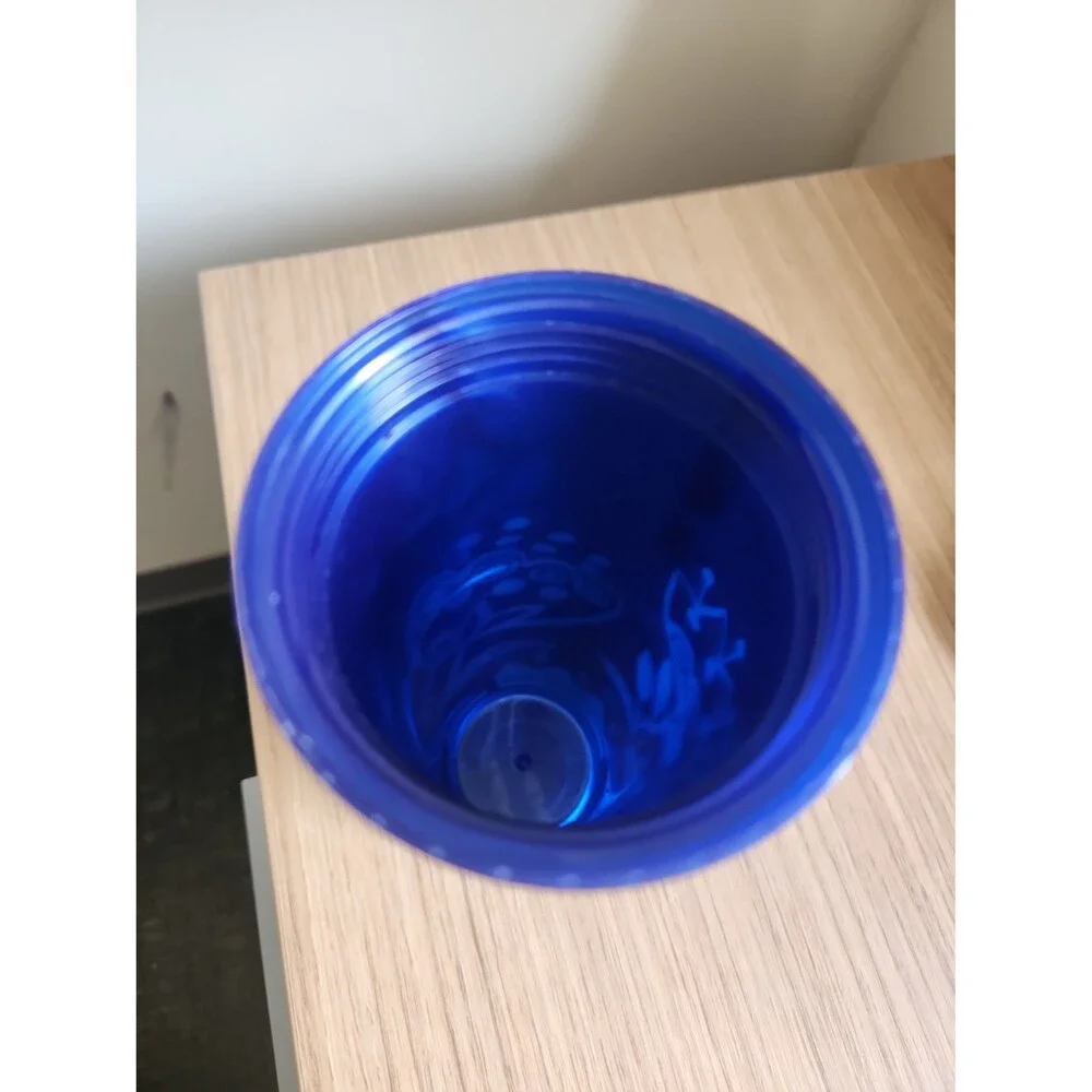 Starbucks 2013 Blue Poppy Flower Travel Tumbler 16oz